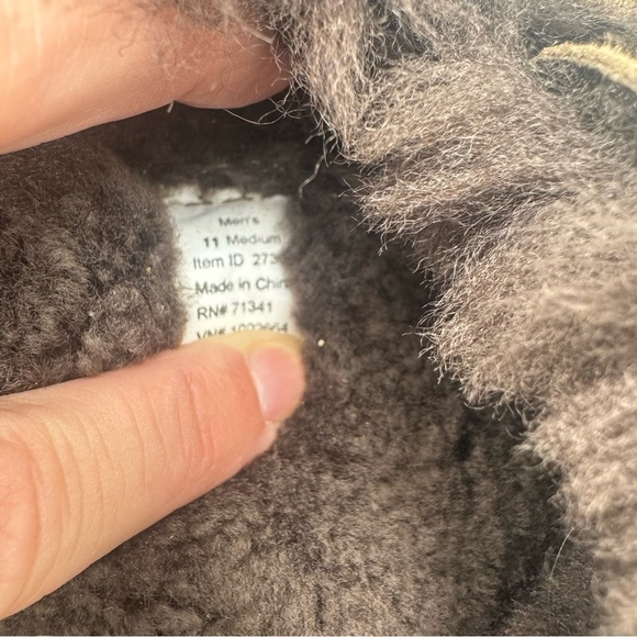 L.L. Bean Wicked Good Moccasins Men’s Size 11 Chocolate Brown Suede Shearling - Picture 6 of 6